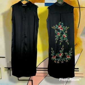 Zara Woman Embroidered Button-up Tunic- Sz S